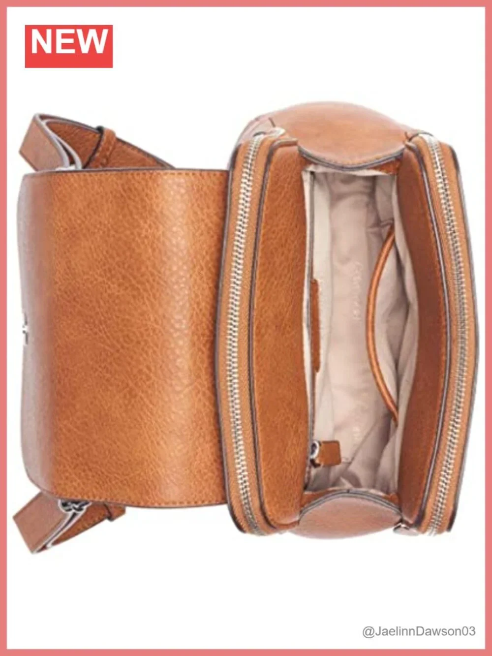 Vegan Leather Flap Backpack with Interior Organization